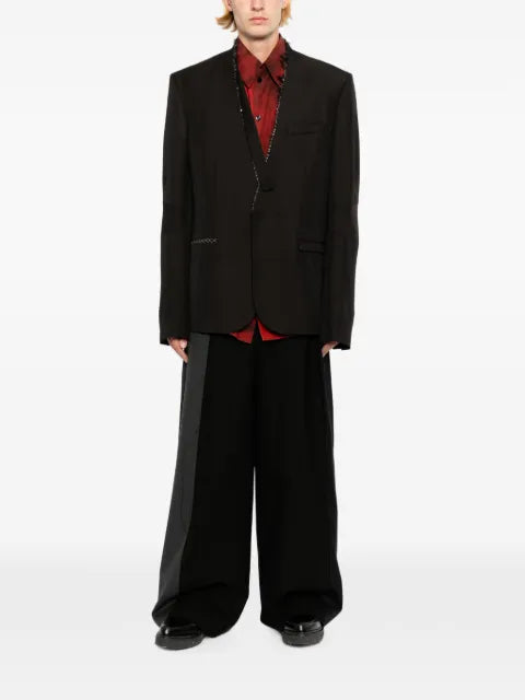 Giovanni Cavagna raw-edge collarless blazer