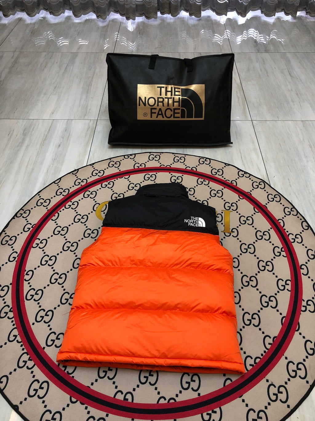 The North Face Orange/Black 1996 Retro Nuptse Down Vest